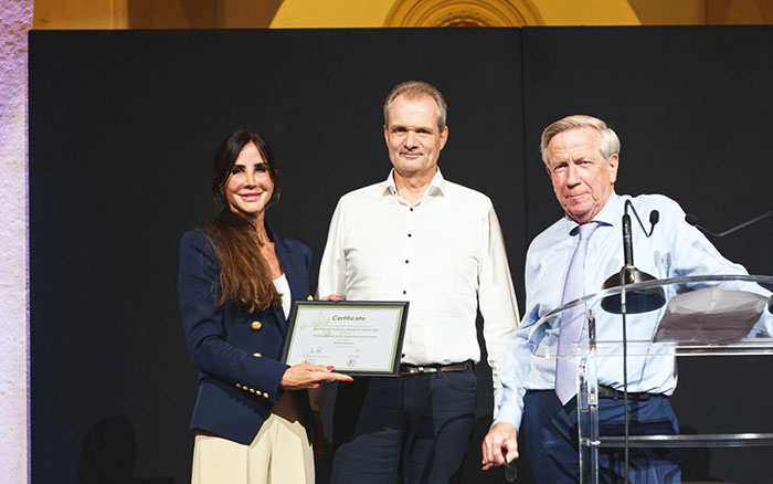 Trinseo employees accepting an award